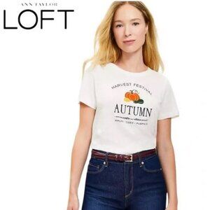 NWT LOFT - Autumn Festival Everyday Crew Tee - White NWT LOFT  $26 $39